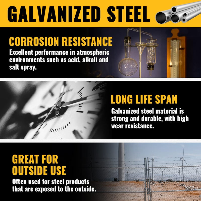 VIVIDA 6"" J-Bolt Post Hinge, J Bolt Gate Hinge with 5/8"" Male Pin, for Chain Link Fence Gate, Galvanized Steel, Nuts & Washers Included, 2 Pack - Image 4